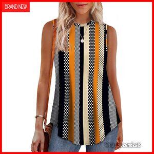 Loose Fit High Neck Tank Top Tunic for Leggings Summer Wear